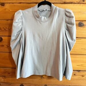 Cuyana Puff Sleeve Pima Cotton Shirt Large
